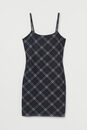 Bild 1 von H&M Figurbetontes Kleid Schwarz/Kariert, Alltagskleider in Größe M. Farbe: Black/checked
