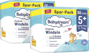 Babydream Premium Windeln Monatspack Junior+ Gr. 5+, 132 Stück, 11-17 kg
