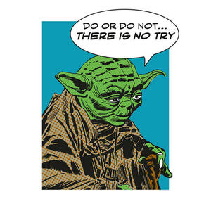 Komar Wandbild Star Wars Classic Comic Quote Yoda Star Wars - Intro B/L: ca. 40x50 cm