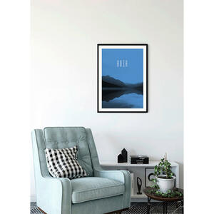 Komar Wandbild Word Lake Hush Blue Natur B/L: ca. 30x40 cm