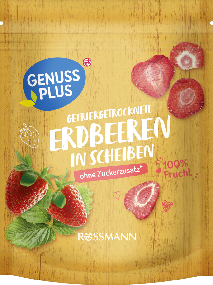 GENUSS PLUS Gefriergetrocknete Erdbeeren in Scheiben von ROSSMANN für 2 ...