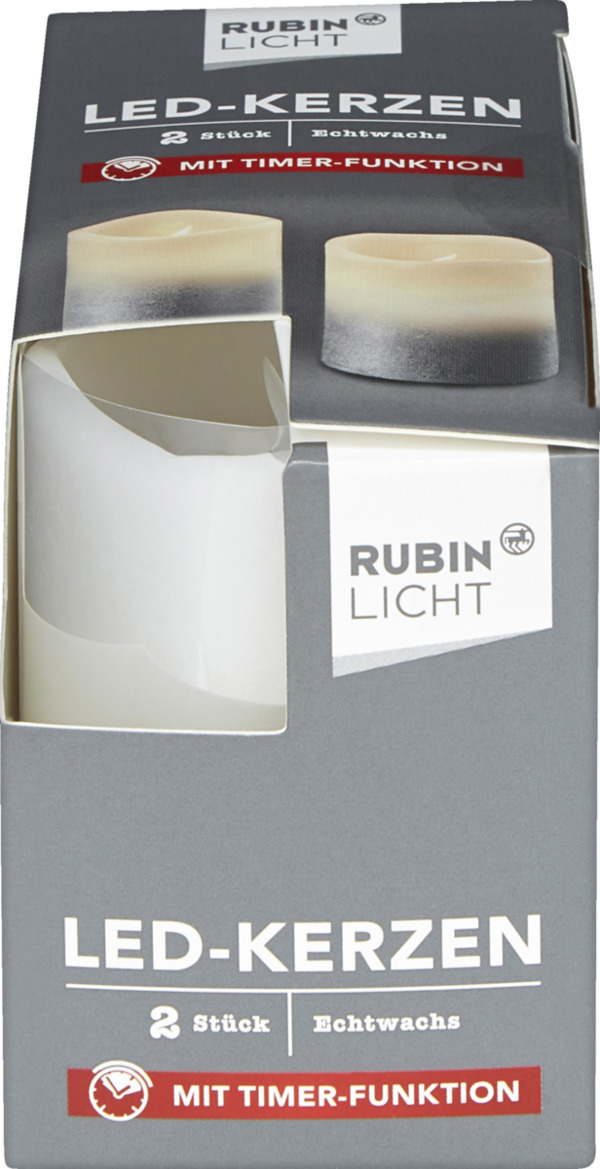 Bild 1 von Rubin Licht LED Kerzen Rustik mini weiss silber Fading