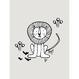 Komar Wandbild Scribble Lion Löwe B/L: ca. 30x40 cm