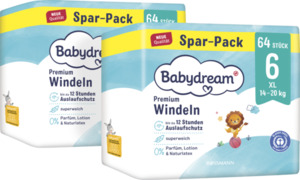 Babydream Premium Windeln Monatspack XL Gr. 6, 128 Stück, 14-20 kg
