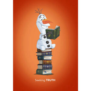 Komar Wandbild Frozen Olaf Reading