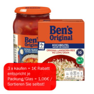 Ben's Original Express Reis, Reis im Kochbeutel oder Saucen zum Reis