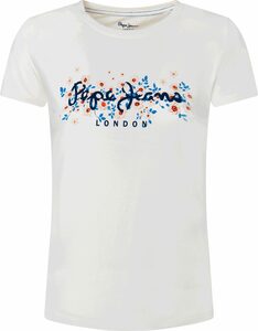 Pepe Jeans Kurzarmshirt »BEGO« mit floralem Marken-Logo-Print im Brustbereich