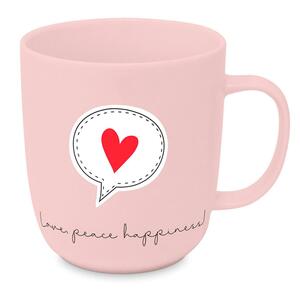 Kaffeebecher Love Peace Happiness aus Keramik ca.400ml