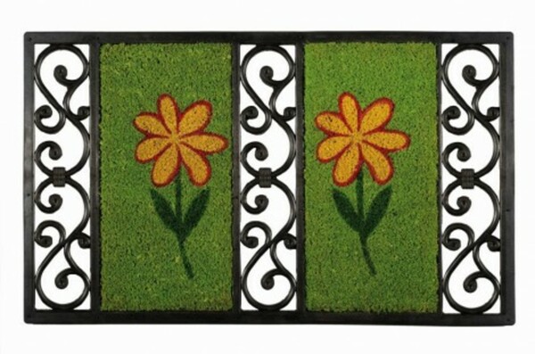 Bild 1 von Fußmatte Salome Flower grün, 45 x 75 cm