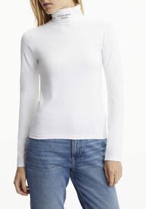 Calvin Klein Jeans Langarmshirt »STACKED LOGO LS ROLL NECK« mit Calvin Klein Schriftzug in Kontrastfarbe