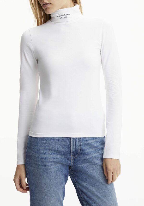 Bild 1 von Calvin Klein Jeans Langarmshirt »STACKED LOGO LS ROLL NECK« mit Calvin Klein Schriftzug in Kontrastfarbe
