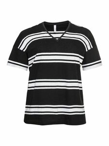 Sheego T-Shirt »Ringelshirt« in Oversized-Form, im Leinenmix