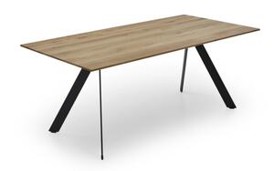 Mondo - Design-Tisch Ventola in Charakter Eiche massiv, Länge ca. 200 cm