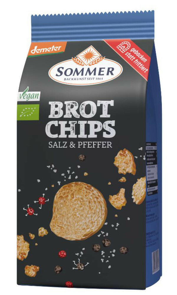 Bild 1 von Sommer Demeter Brot Chips Salz&Pfeffer 100G