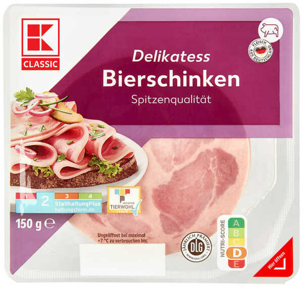 Bild 1 von K-CLASSIC Bierschinken oder Kräuterschinkenwurst