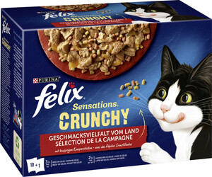 Felix Sensations Crunchy Geschmacksvielfalt vom Land 10x85G+40G