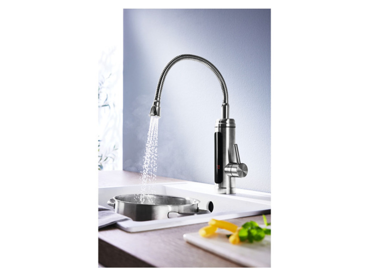 Bild 2 von EASYmaxx Elektrische Edelstahl-Armatur, mit integriertem Durchlauferhitzer