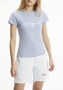 Calvin Klein Jeans Rundhalsshirt »AQUA MONOGRAM SLIM TEE« mit markantem Calvin Klein Jeans Schriftzug