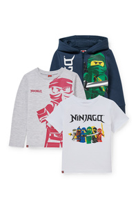 C&A Lego Ninjago-Set-Sweatjacke, Lang-und Kurzarmshirt, Blau, Größe: 110