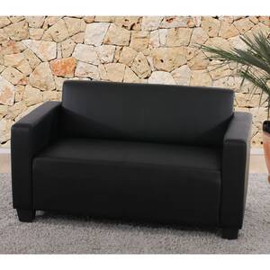 Modular 2er Sofa Couch Moncalieri Loungesofa Kunstleder ~ schwarz