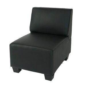 Modular Sessel ohne Armlehnen, Mittelteil Moncalieri, Kunstleder ~ schwarz