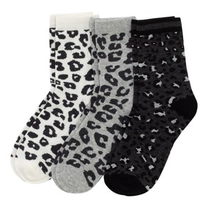 Damen-Socken mit Leo-Muster, 3er-Pack