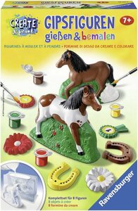 Ravensburger Kreativset »Create & Paint, Pferd«, (Set), für tolle Gipsfiguren; FSC® - schützt Wald - weltweit