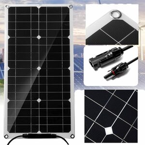 iMars Solaranlage, 30W Solarpanel Solarmodul Polysilizium Kit 12V-18V, tragbares Batterieladegerät für Caravan Boot Auto Outdoor Camping