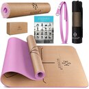 Bild 1 von KESSER® Yogamatte Kork Inkl. Tragegurt Tasche & Yoga-Block Gymnastikmatte Yoga Matte rutschfest aus Naturkautschuk TPE Fitnessmatte, 183 x 62 Trainingsmatte für Fitness Sportmatte, Gymnastik extrad