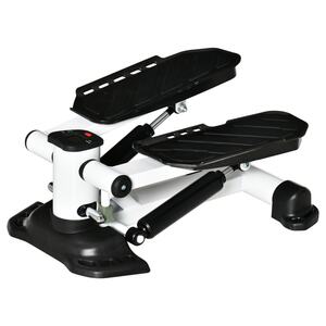 HOMCOM Mini Stepper mit LCD-Bildschirm und Pedalen schwarz, weiß 48L x 34B x 21H cm   Minifahrrad Heimtrainer Pedaltrainer Mini Stepper Stepper Fitness