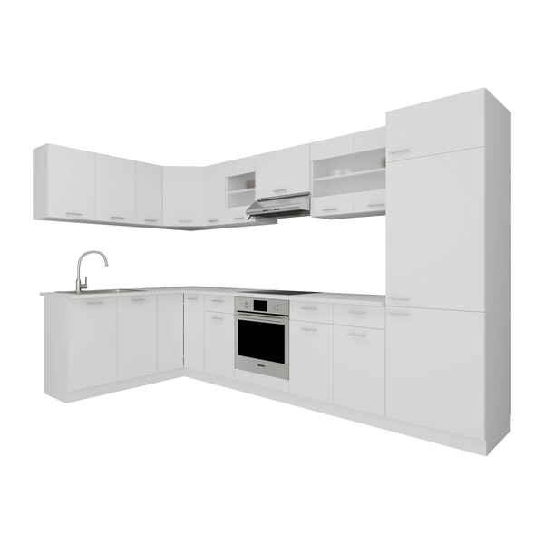 Bild 1 von VCM 13-tlg Winkelküche Eckküche Küchenzeile Küchenblock Komplettküche 328 x 178 cm Esilo