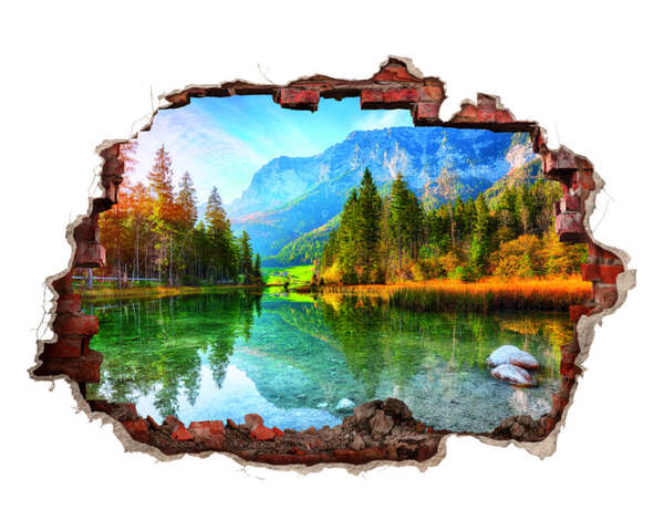 Bild 1 von MAXXMEE Wandtattoo 3D Bergsee 70x100cm mehrfarbig