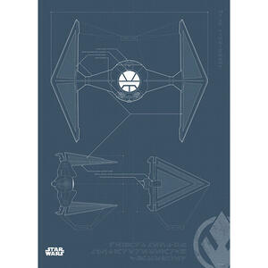Komar Wandbild Star Wars Blueprint Sith TIE-Fighte Star Wars B/L: ca. 50x70 cm