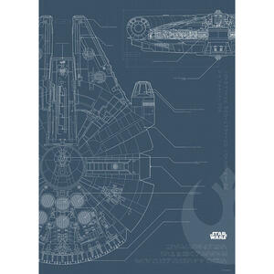 Komar Wandbild Star Wars Blueprint Falcon Star Wars B/L: ca. 50x70 cm