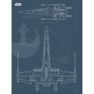 Komar Wandbild Star Wars Blueprint X-Wing Star Wars B/L: ca. 30x40 cm