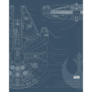 Komar Wandbild Star Wars Blueprint Falcon Star Wars B/L: ca. 40x50 cm