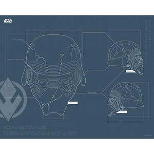 Komar Wandbild Star Wars EP9 Blueprint Kylo Helmet Star Wars B/L: ca. 50x40 cm