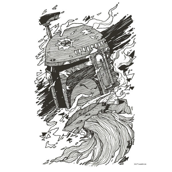 Bild 1 von Komar Wandbild Star Wars Boba Fett Drawing Star Wars B/L: ca. 40x50 cm