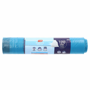 KODi Basic Müllbeutel 120 Liter mit Zugband blau (10er)