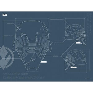 Komar Wandbild Star Wars EP9 Blueprint Kylo Helmet Star Wars B/L: ca. 40x30 cm