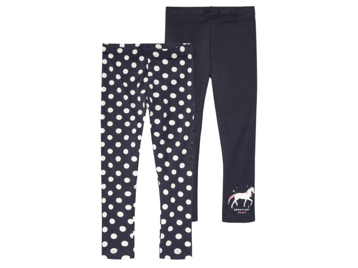 Bild 2 von lupilu Kleinkinder Mädchen Leggings, 2 Stück, mit hohem Baumwollanteil