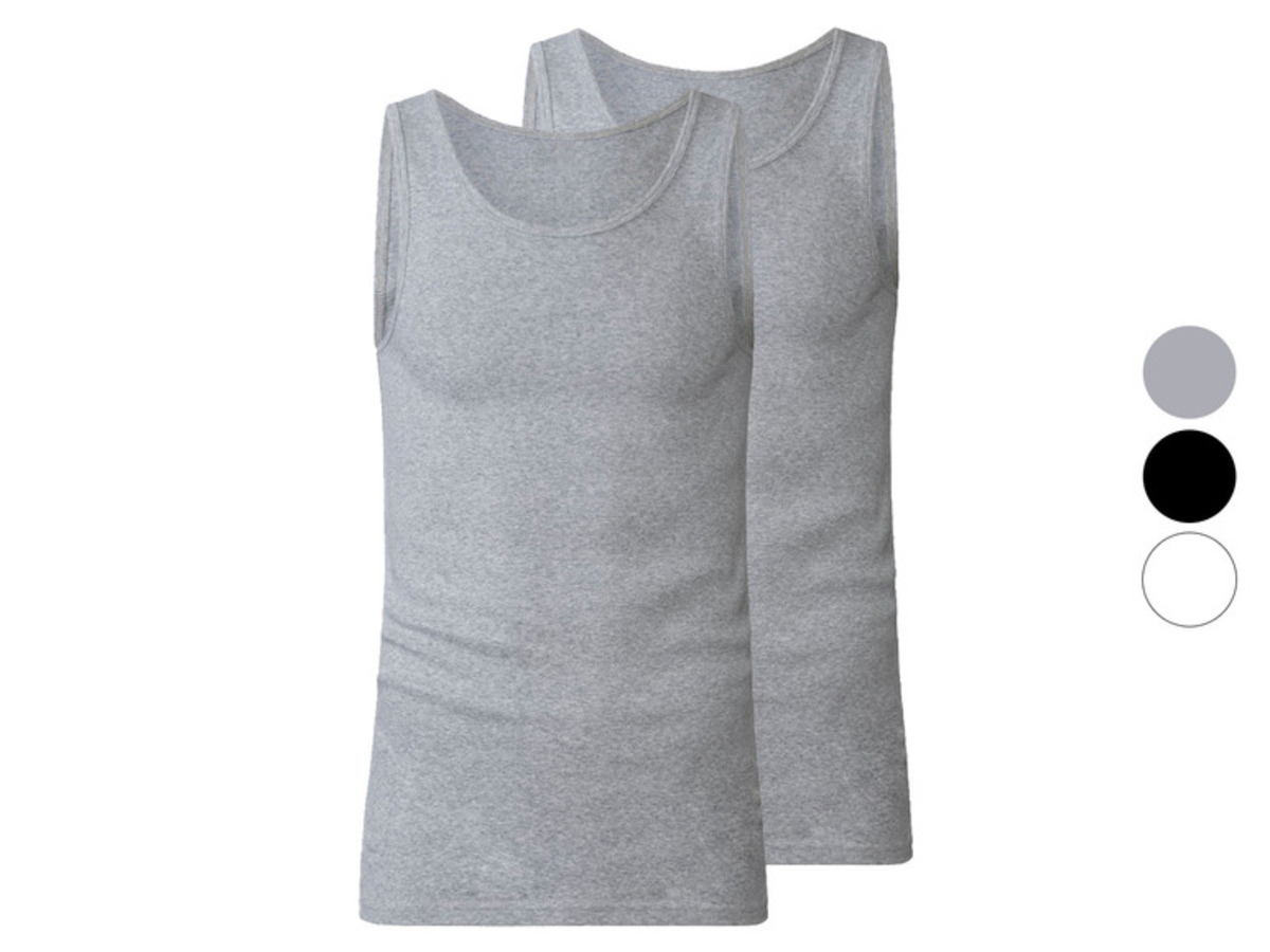 Bild 1 von LIVERGY Herren Feinripp-Achselhemden, 2 Stück, reine Baumwolle