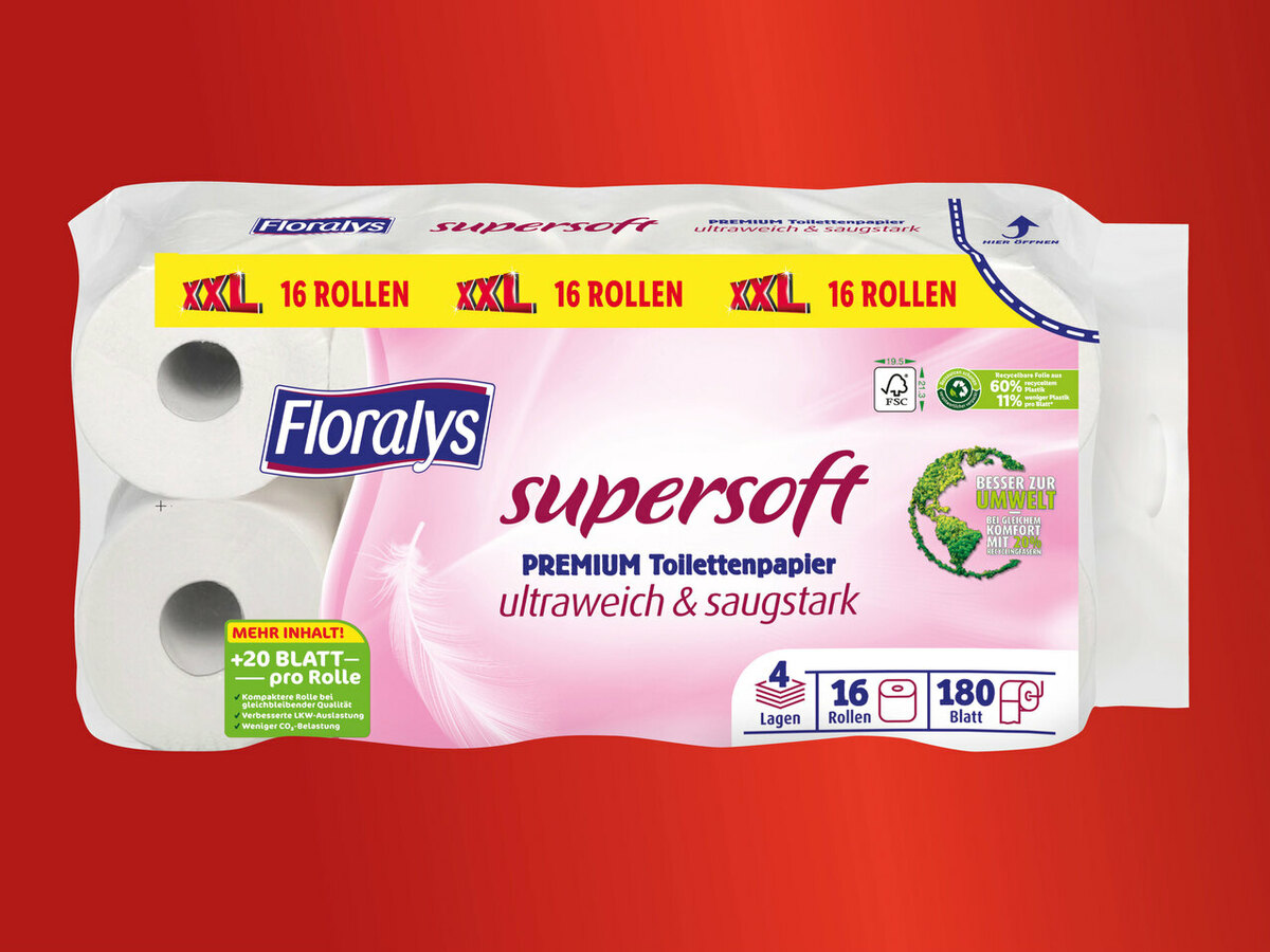 Floralys Supersoft Toilettenpapier XXL von Lidl ansehen!