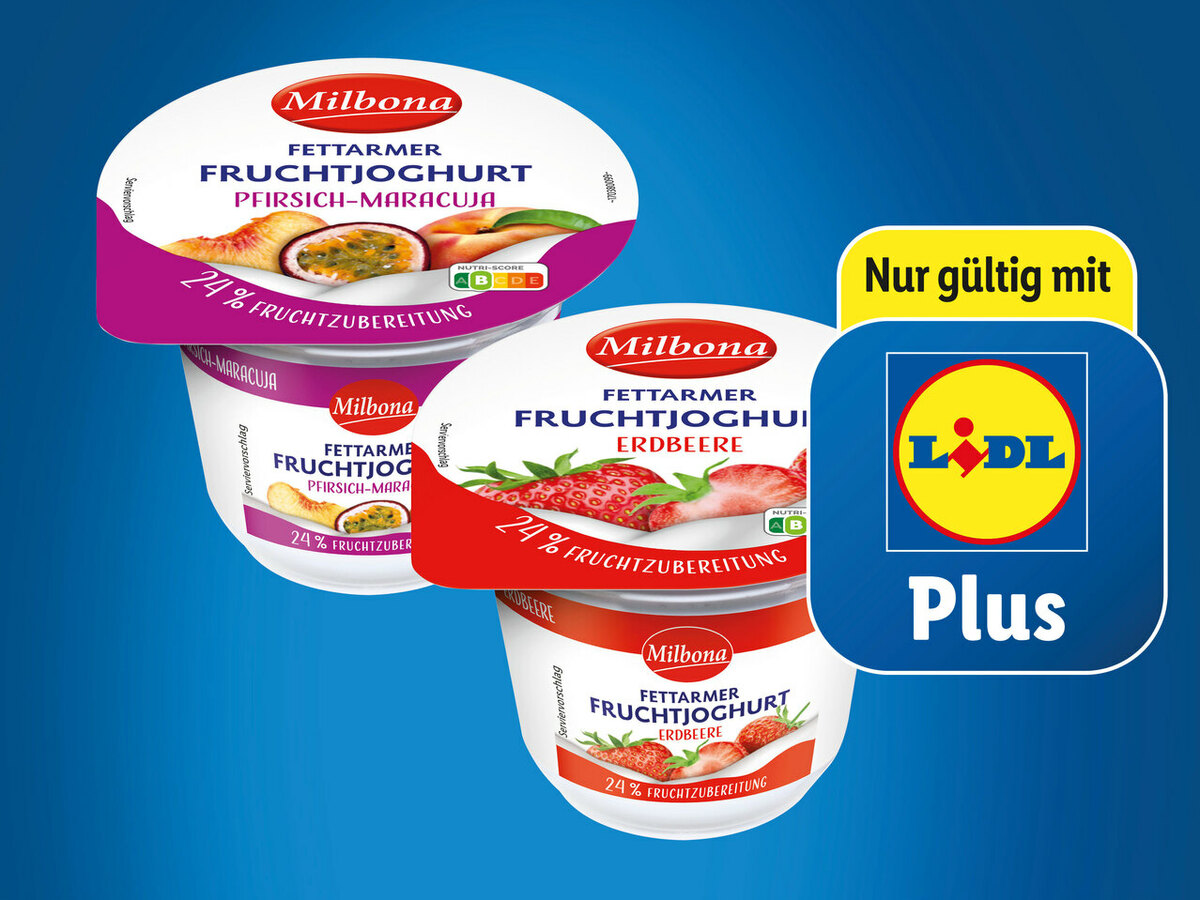 Bild 1 von Milbona Fettarmer Fruchtjoghurt