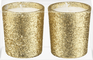 Dekorieren & Einrichten Gefülltes Kerzenglas beglittert gold