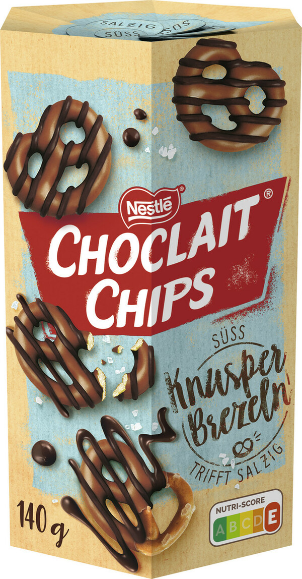 Bild 1 von Nestle Choclait Chips Knusperbrezeln 140G