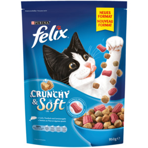 Purina felix Crunchy&Soft mit Lachs, Thunfisch und Gemüse 950g