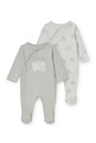 Bild 1 von C&A Multipack 2er-Baby-Schlafanzug-Bio-Baumwolle, Grün, Größe: 56