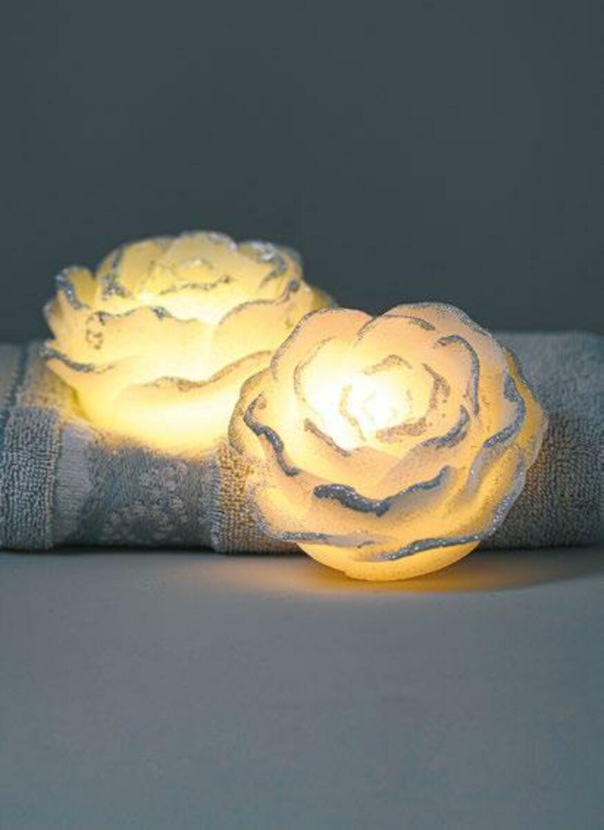 Bild 1 von 2er-Set LED-Kerzen „Rose“