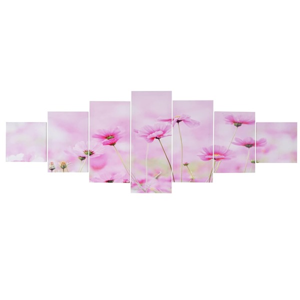 Bild 1 von Leinwandbild H375, Wandbild Keilrahmenbild Kunstdruck, 7-teilig 140x50cm ~ Blumen